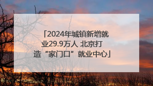 2024年城镇新增就业29.9万人 北京打造“家门口”就业中心