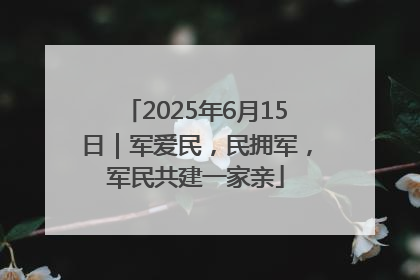 2025年6月15日｜军爱民，民拥军，军民共建一家亲