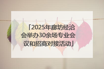 2025年廊坊经洽会举办30余场专业会议和招商对接活动