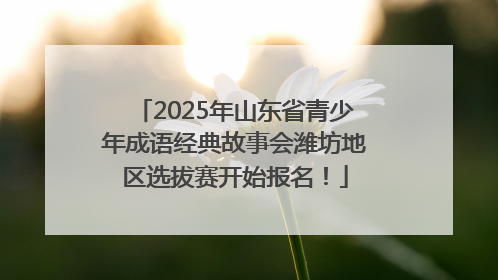 2025年山东省青少年成语经典故事会潍坊地区选拔赛开始报名！