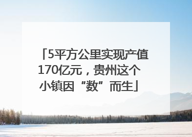 5平方公里实现产值170亿元，贵州这个小镇因“数”而生