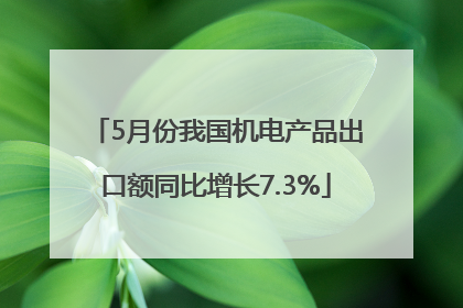 5月份我国机电产品出口额同比增长7.3%