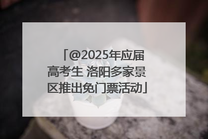 @2025年应届高考生 洛阳多家景区推出免门票活动