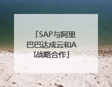 SAP与阿里巴巴达成云和AI战略合作